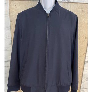 Navy Wool-Blend Stretch Bomber Jacket NWT